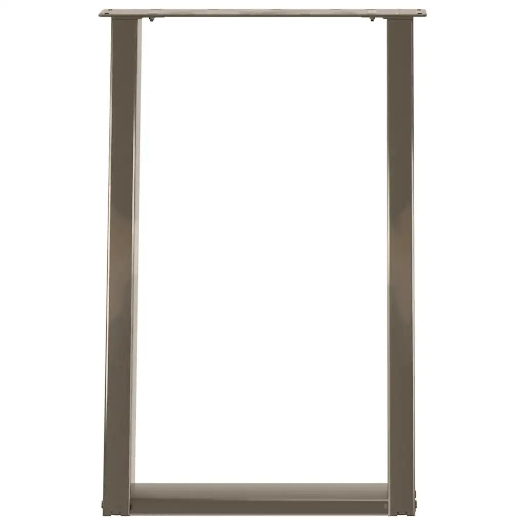 Gambe per tavolo da pranzo a forma di U 2 pz | Piede del tavolo in acciaio naturale 60x(72-73) cm