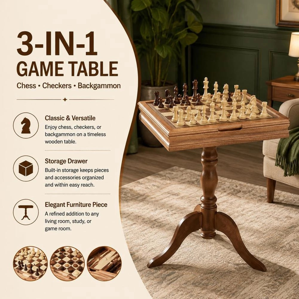 Wooden Chess Set, 650 X 650 X 675 Mm, Desktop Chessboard With Chess Pieces, Chess Set For Parties And Family Activities, Travel Chess, Children's Chess Board