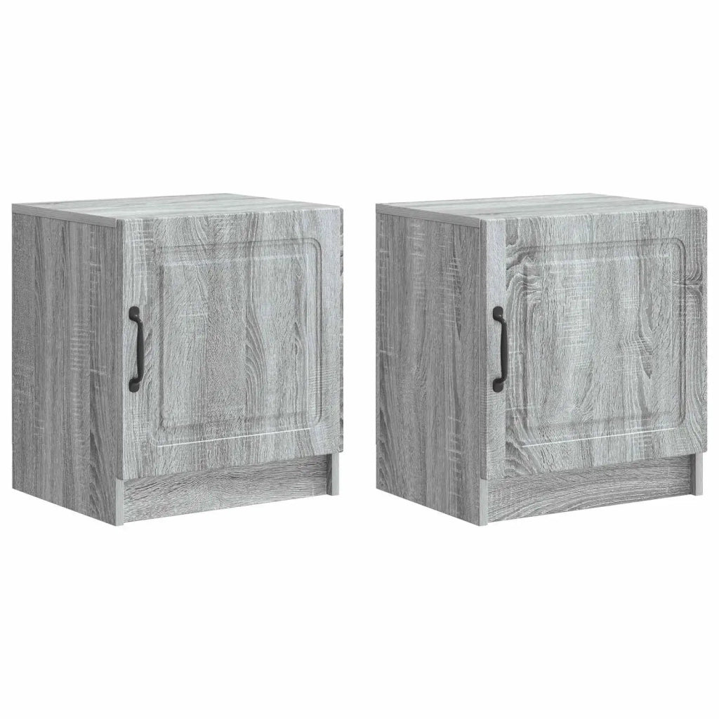 Set di 2 Comodini | Armadio da Notte | Mobiletto da notte Grigio Sonoma 43 x 34,5 x 47 cm