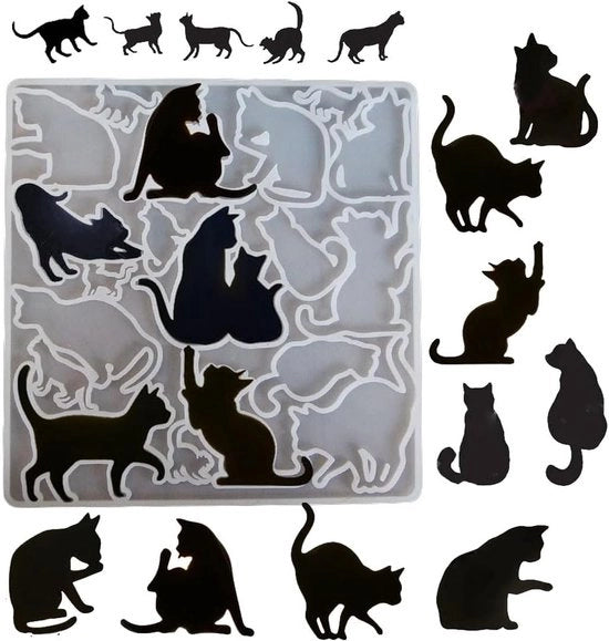 Kit per creare forme per gatti in silicone - DIY per decorare - 19 diversi disegni - 192 x 187 cm