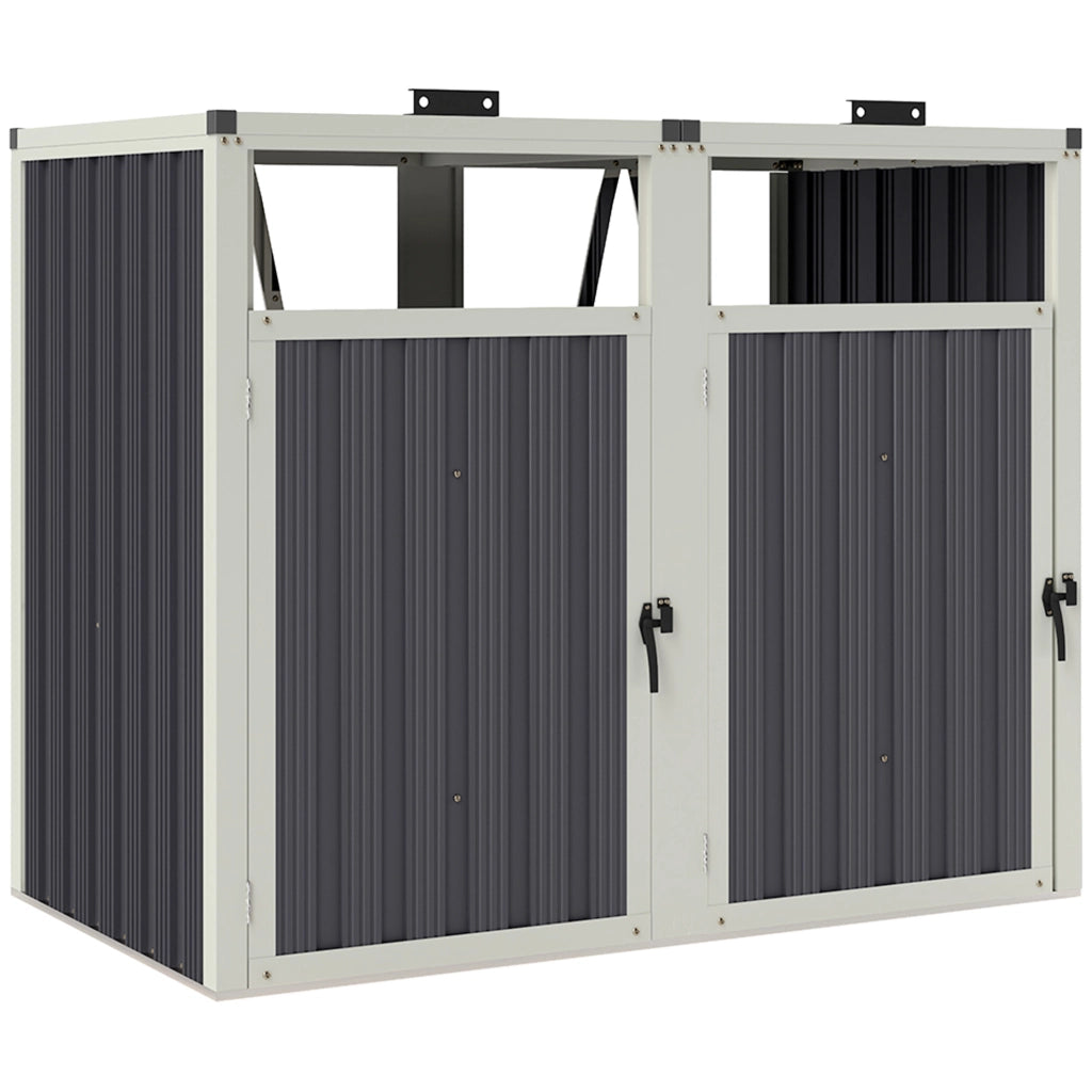Copertura per bidoni spazzatura 240L ¨C Xylo ¨C acciaio galvanizzato grigio antracite 146x81x122cm