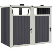 Copertura per bidoni spazzatura 240L ¨C Xylo ¨C acciaio galvanizzato grigio antracite 146x81x122cm