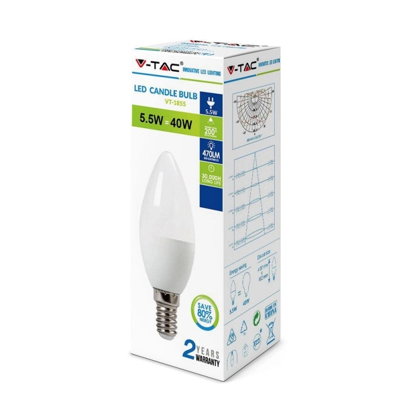 Bulbo LED - candela E14 da 5,5 W 6400K