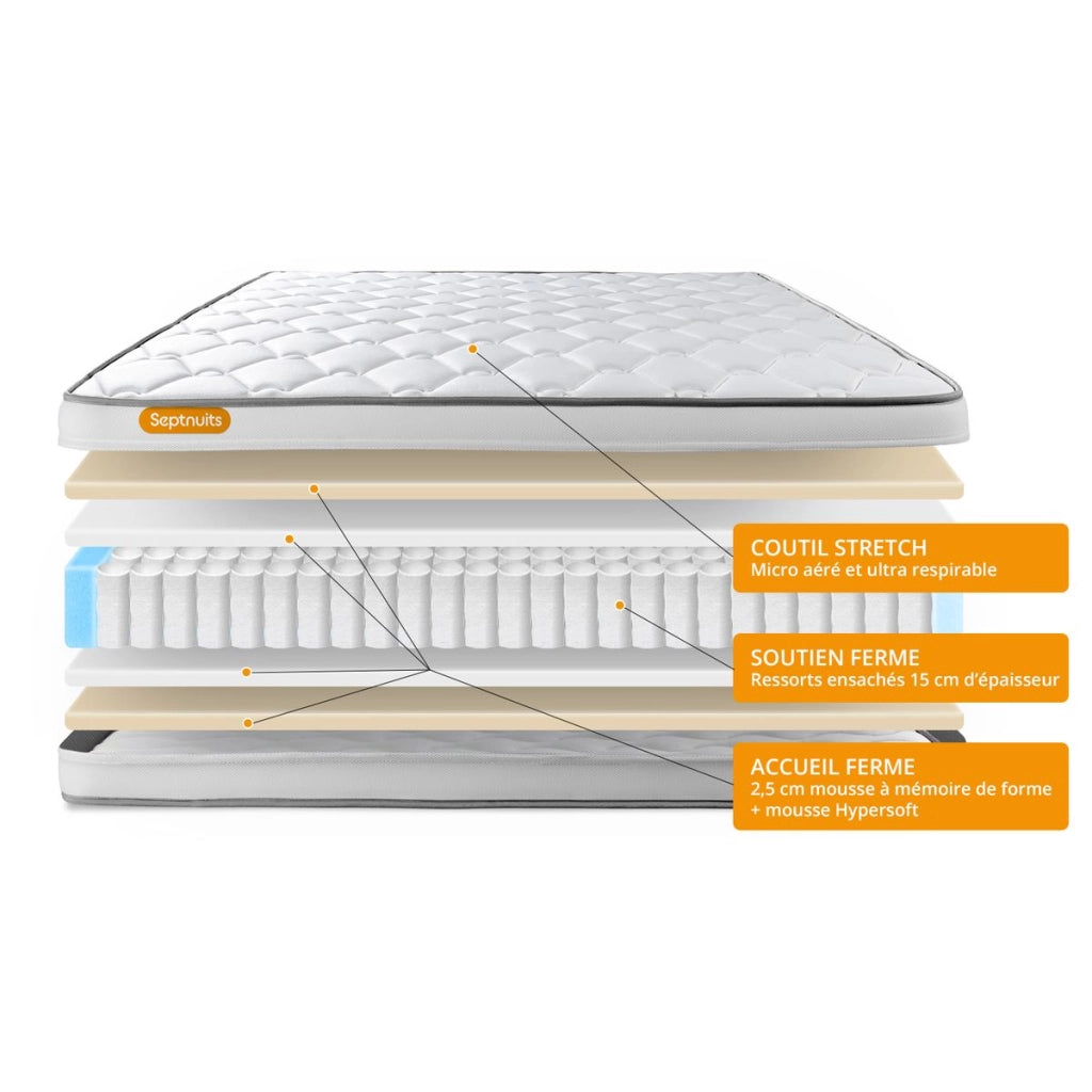 Set materasso e base 160x200 cm - Memo Spring