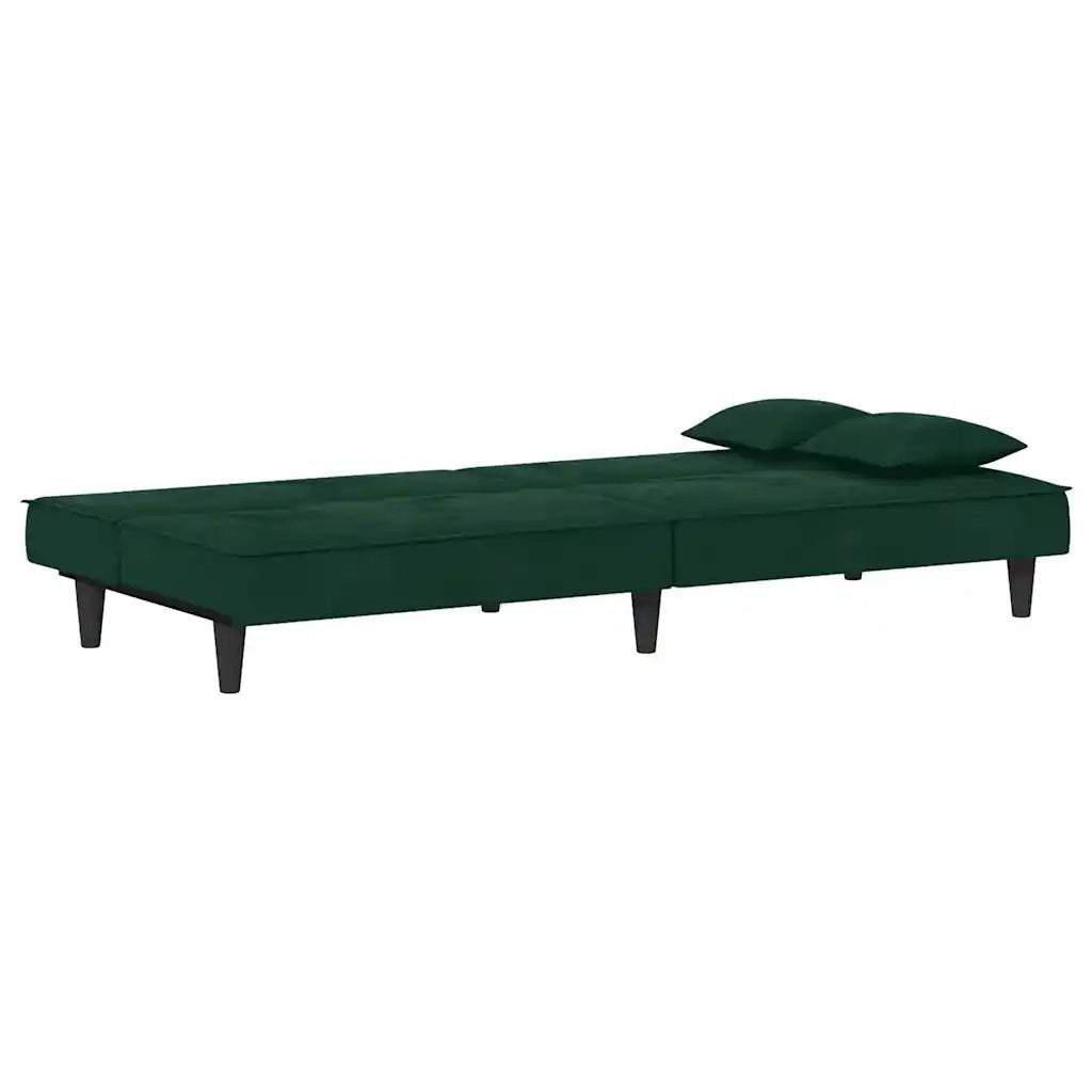 Divano letto | Sof¨¤ letto | Letto singolo Verde Scuro in Velluto