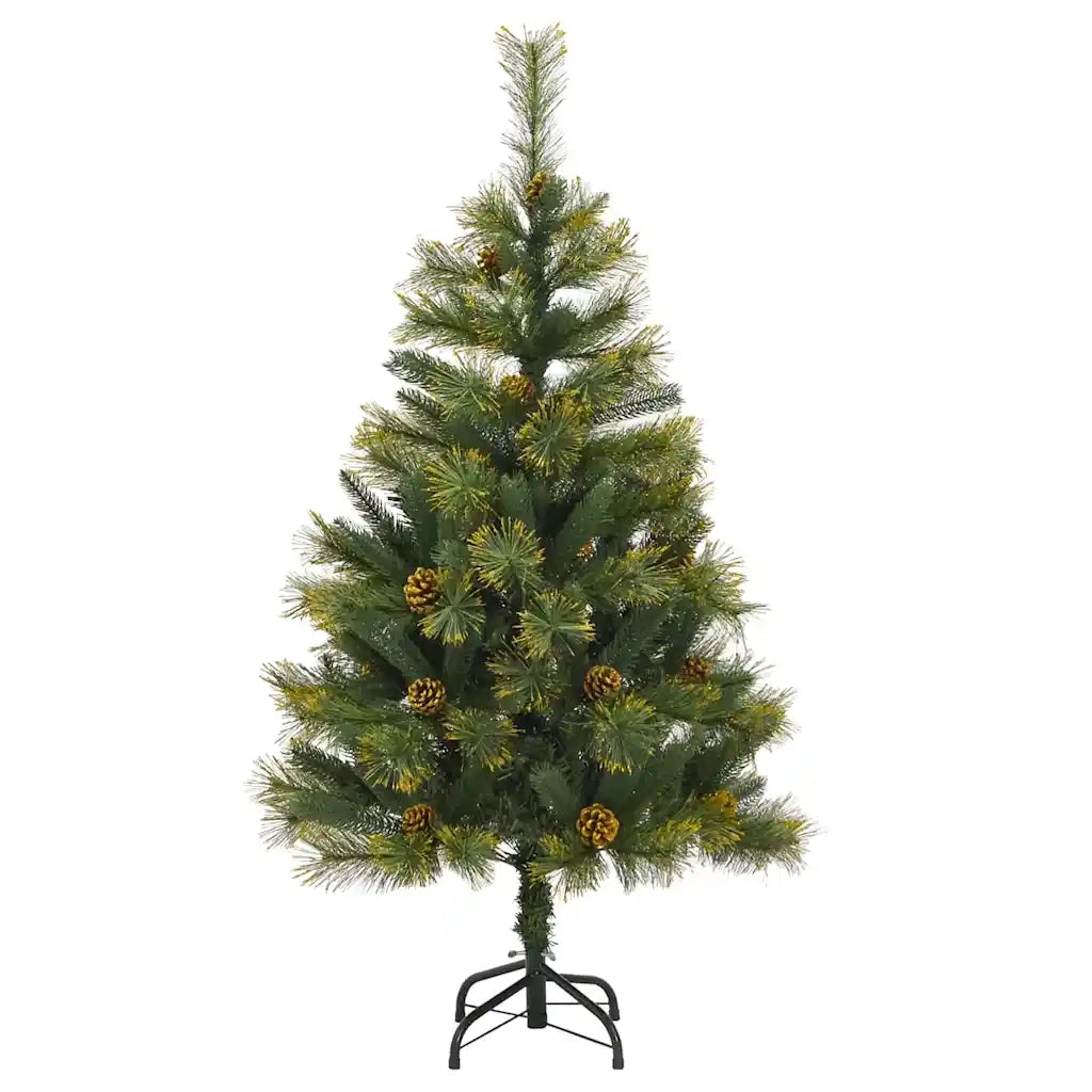 Albero di Natale | Decorazioni natalizie artificiale pieghevole con coni Verde 120 cm