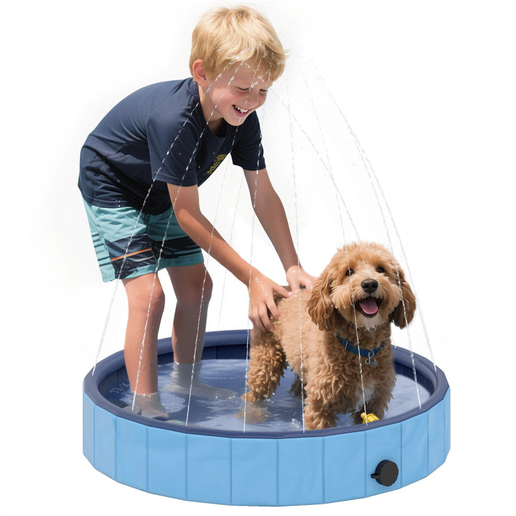 Vasca per Cani Pieghevole ¨C Zephmum ¨C PVC Antiscivolo Blu Chiaro ?80x20 cm