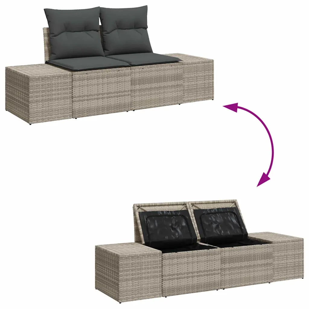 Set Divano da Giardino 5 pcs Grigio chiaro polyrattan 3355701