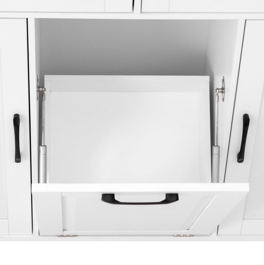 Isola da cucina con ruote 120 x 40-75 x 92 cm in MDF bianco, piano estensibile