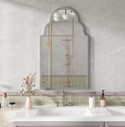 Specchio rettangolare da parete 61x101 cm con cornice in ferro argentato