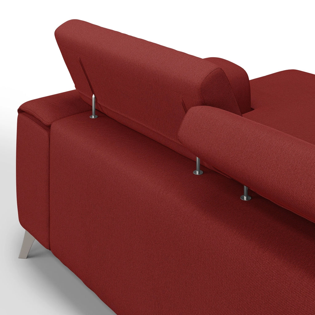 Fusion Divano angolare con sedute scorrevoli in tessuto morbido smacchiabile T05 260 cm Destro rosso