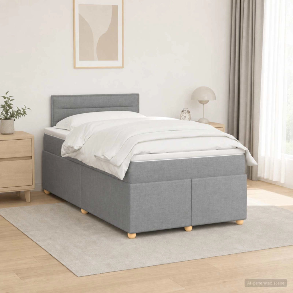 Letto box spring con materasso Grigio Chiaro 120 x 190 cm 3450902
