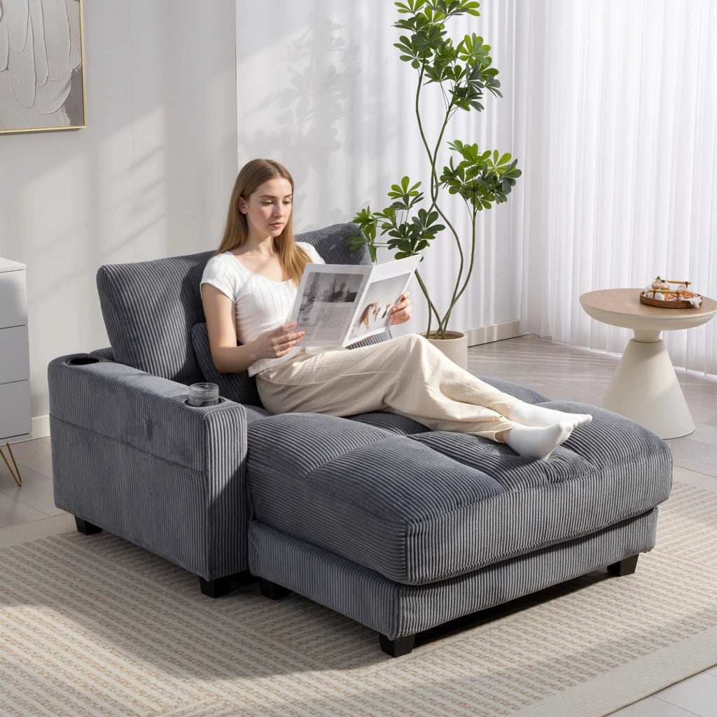 Divano letto con cuscino ¨C zephmum ¨C grigio