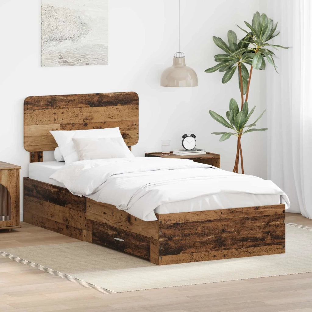 Struttura del letto con testiera Legno vecchio 100 x 200 cm 3412416