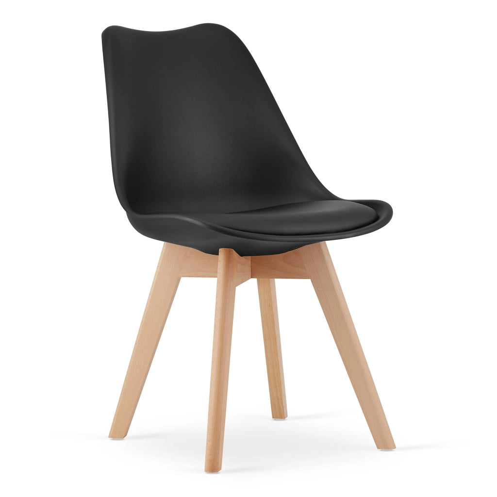 Sedia VALORA RIXK - Sedia ergonomica da pranzo nera x2