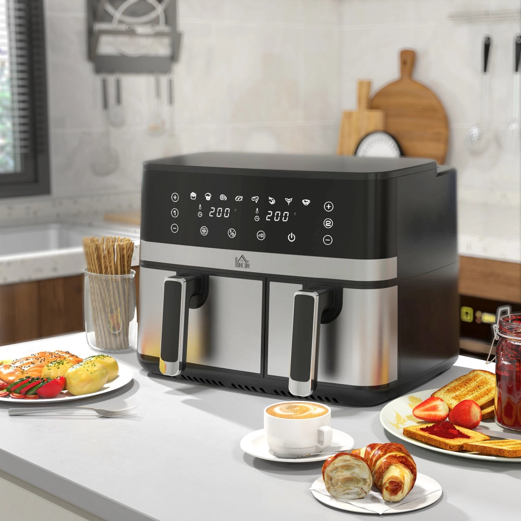 Friggitrice ad aria calda 2700W 8 funzioni ¨C zephmum ¨C 41.8x39.2x31.1 cm nero argento