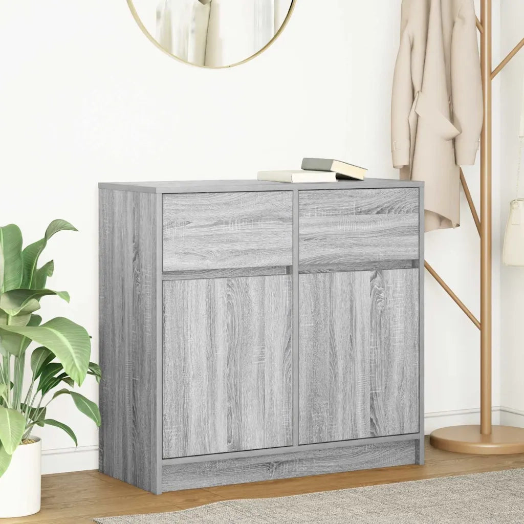 Credenza con Cassetto Grigio Sonoma 80x34x76 cm in Truciolato 861540