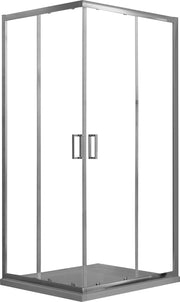 Box Doccia Angolare 80x90 cm 2 Ante Scorrevoli in Cristallo Trasparente 6mm H185 Fosterberg Dragor