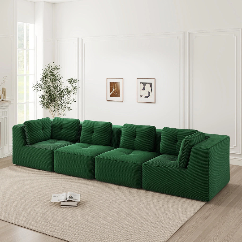 Senza braccioli divano modulare - Zephmum - Verde, comodo, antiscivolo
