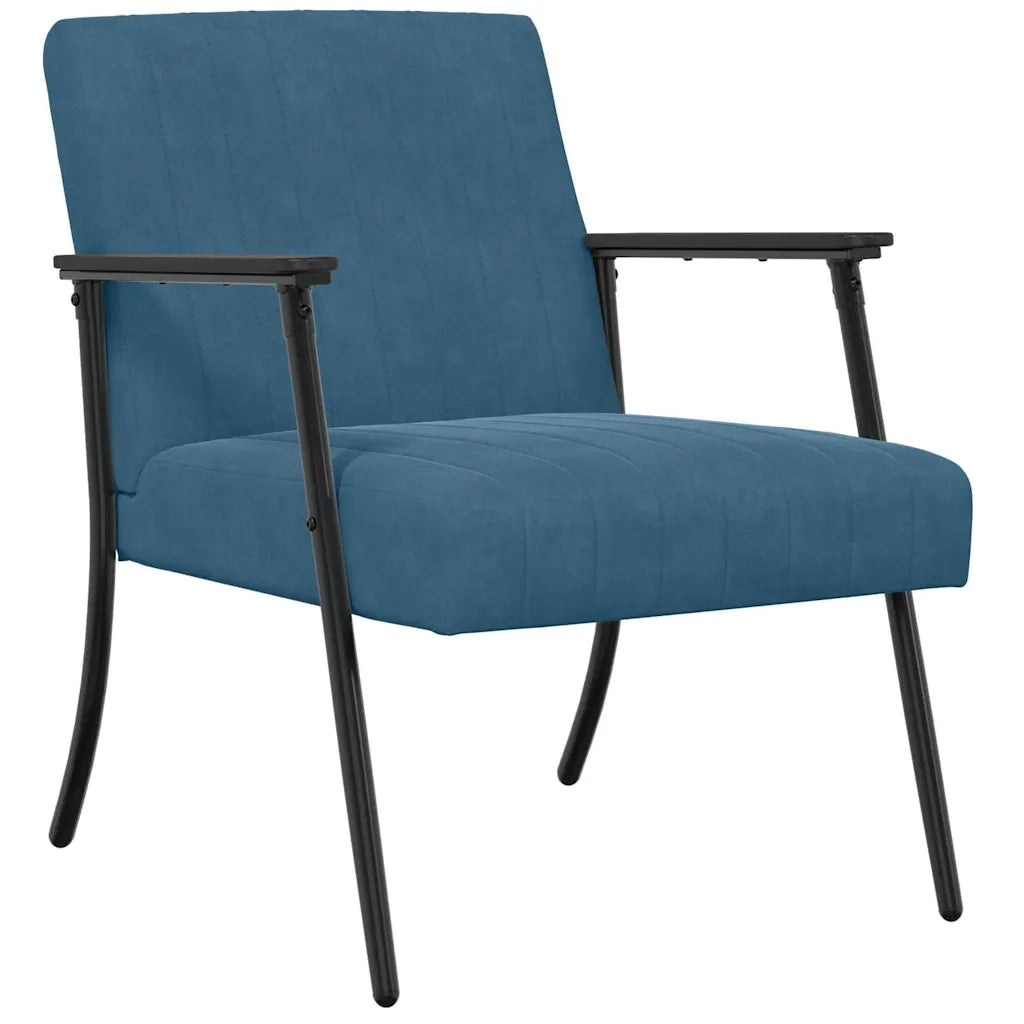 Poltrona-Divano Sedia Blu Velluto 836692