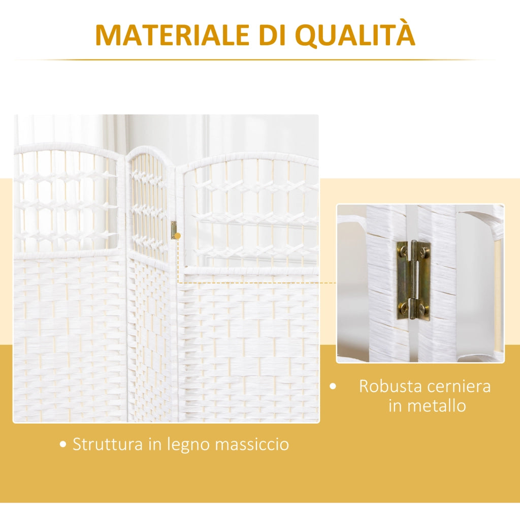 Paravento Pieghevole ¨C Minimal ¨C Bianco 160x170 cm