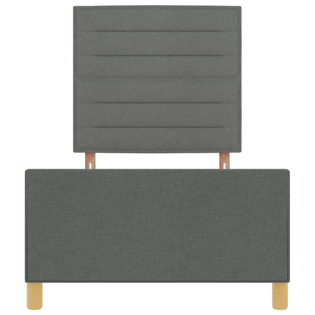 Struttura del letto Grigio scuro 90 x 200 cm Tessuto