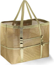 Borsa da spiaggia grande pieghevole in mesh per donne - XXL per tutta la famiglia, riutilizzabile - ideale per sabbia, nuoto, viaggi e shopping