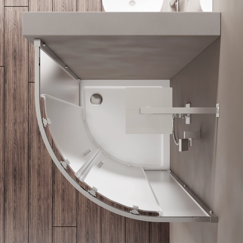 Box doccia 90x90cm semicircolare apertura scorrevole cristallo 6mm opaco | Java