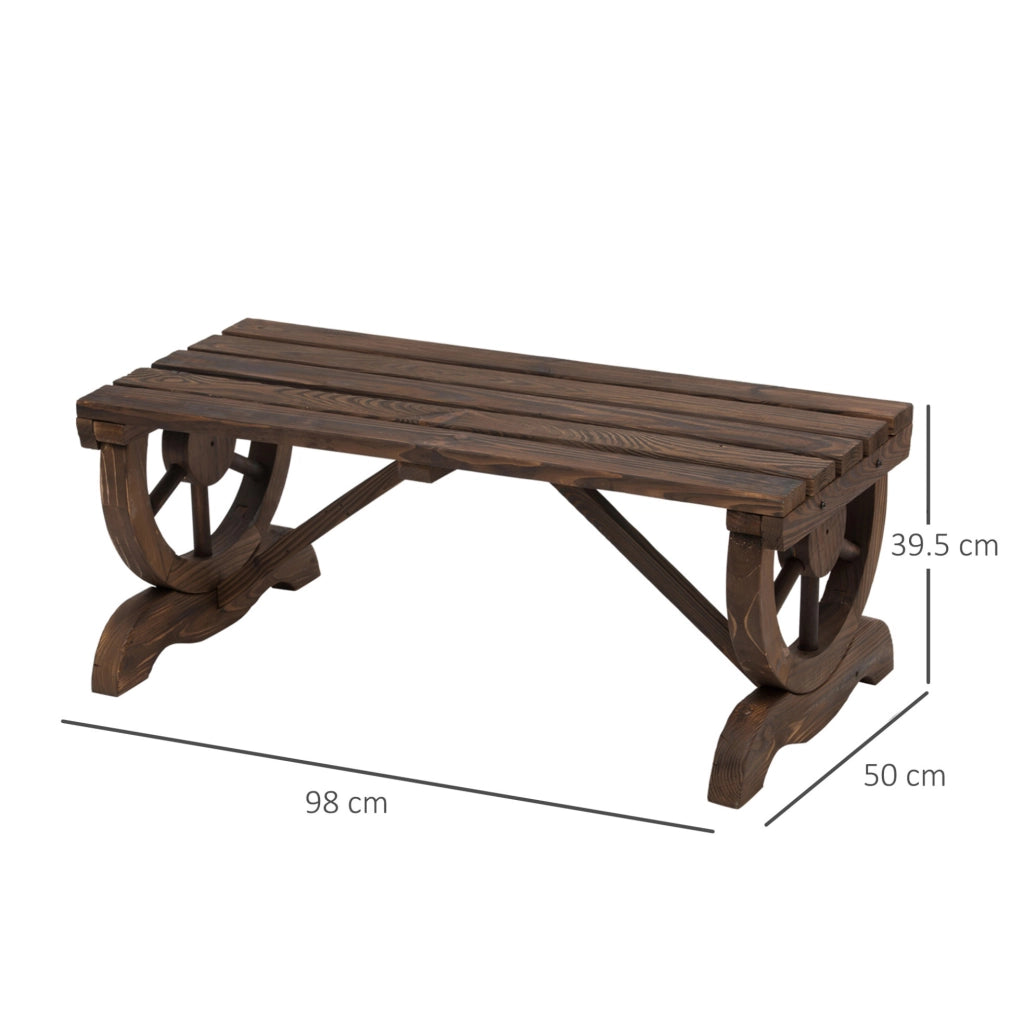 Panca da giardino rustica in legno 98 x 50 x 39,5 cm