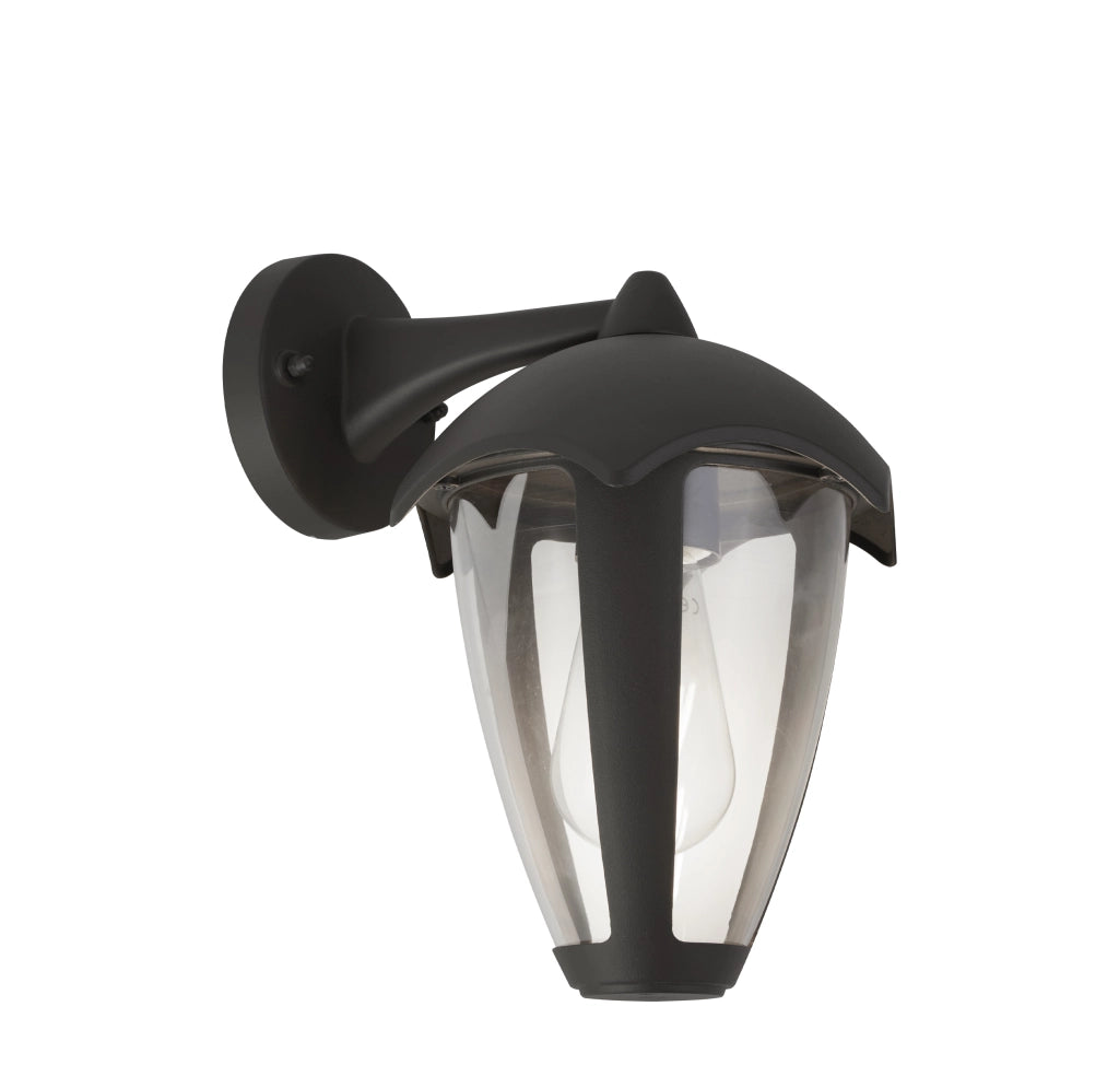 Applique Campanula Alluminio Grigio Policarbonato Trasparente 1 Luce E27
