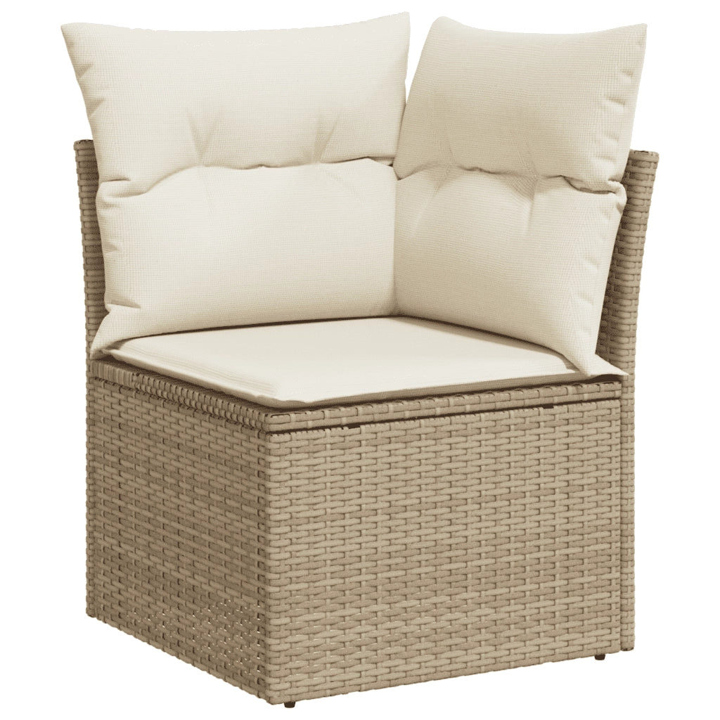 Set Divani da Giardino 7 pz con Cuscini Beige in Polyrattan 3265741