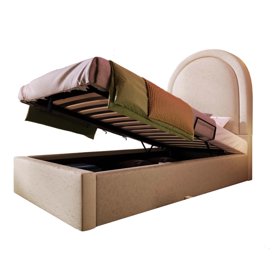 Letto singolo per bambini 90x190 cm beige con contenitore