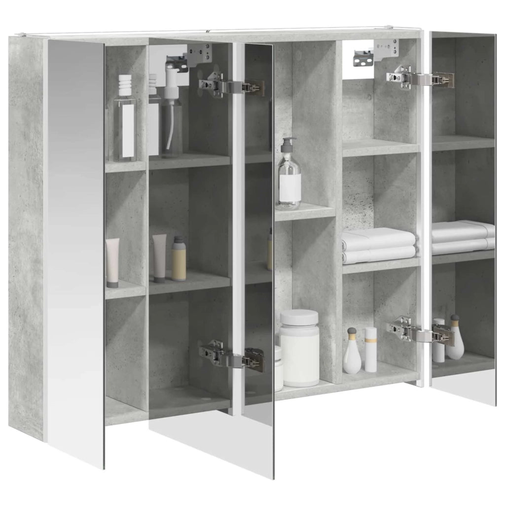 Mobiletto per specchio da bagno Grigio cemento 889266