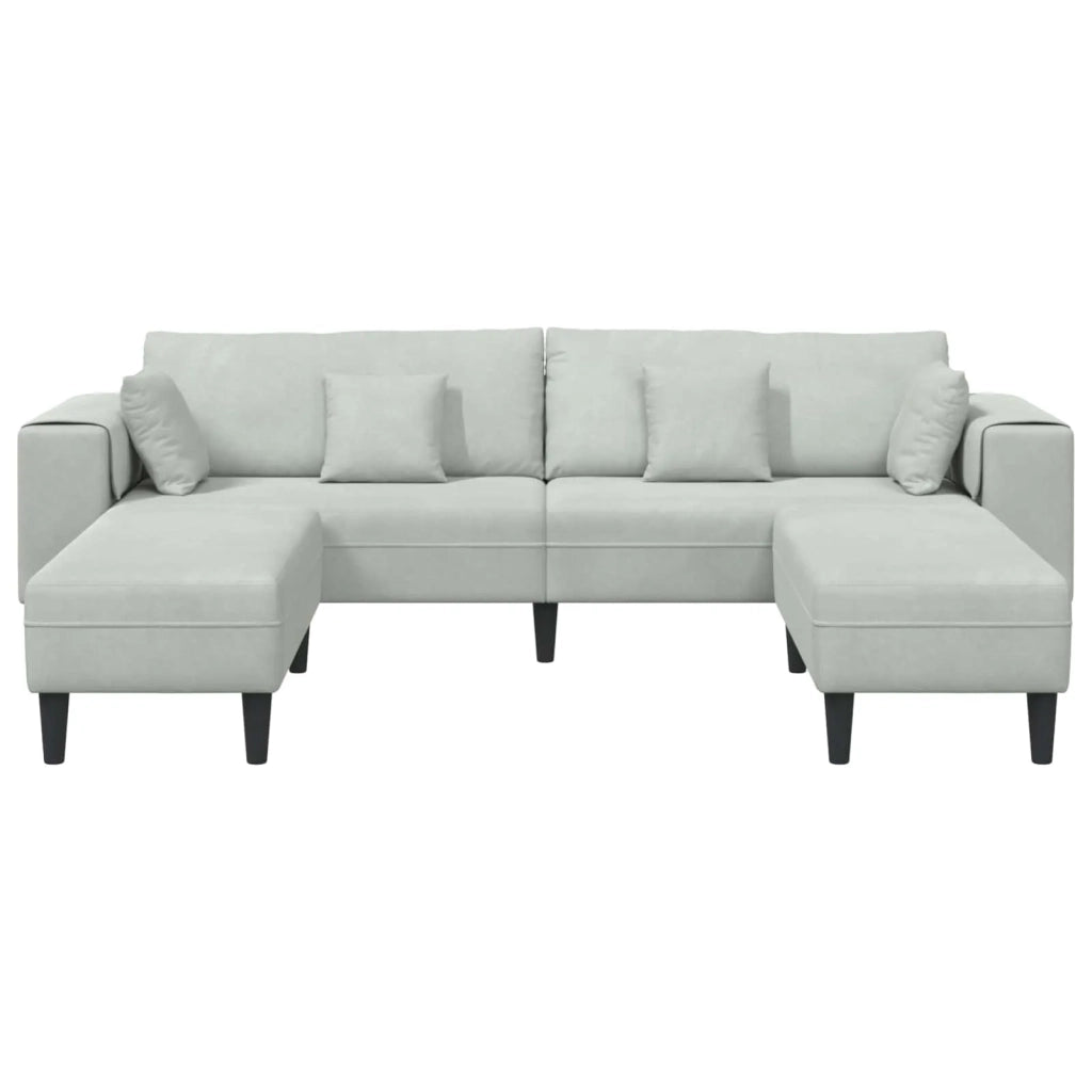 Divano 3 pcs Grigio chiaro 250 x 188 x 76 cm Velluto 3335172