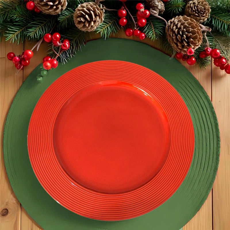 MA MAISON SET 6 PZ SOTTOPIATTO GLOSSY COLORE ROSSO - DIAMETRO 33 CM