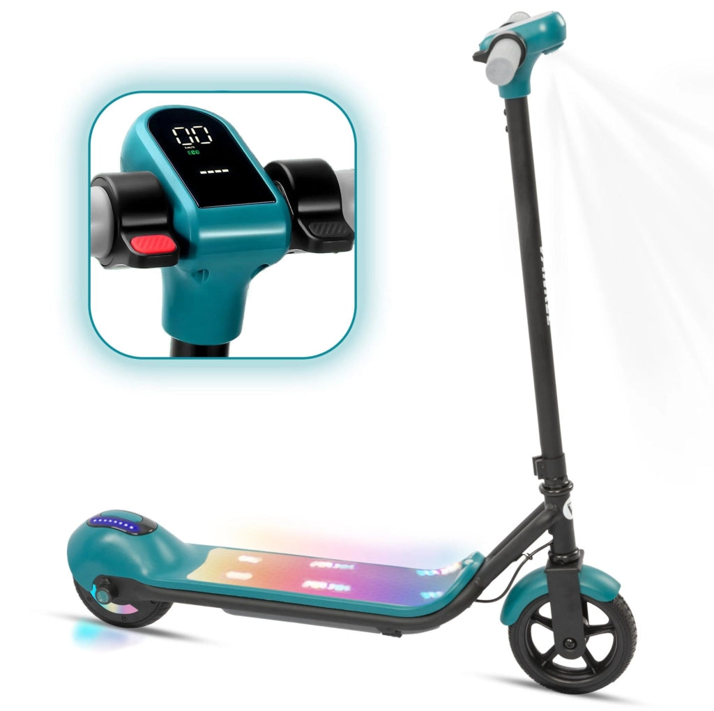 Monopattino elettrico per bambini 14 km/h in ferro e plastica verde, Bluetooth, da 6 anni