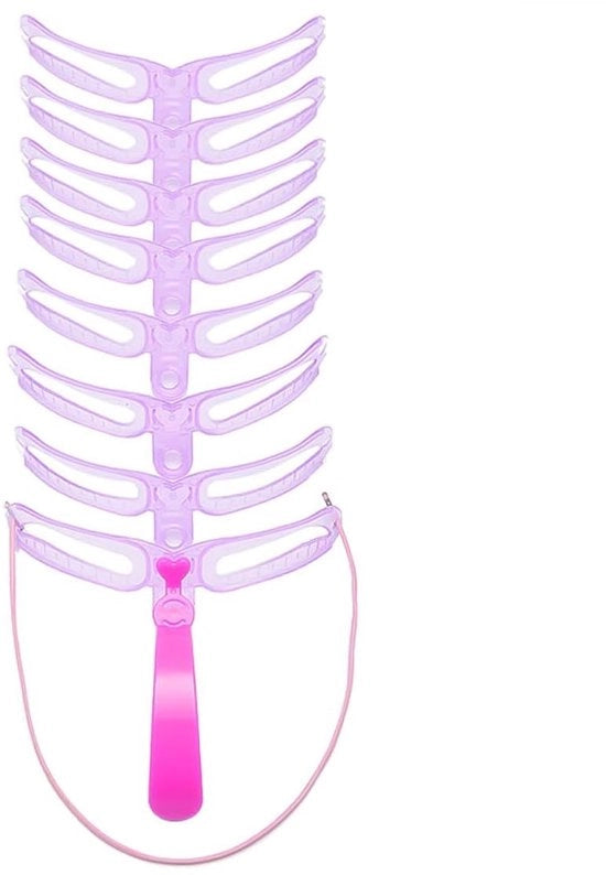 Schede per sopracciglia - 8 modelli per sopracciglia perfette - Adatto a tutte le forme del viso - PVC morbido - Regolabile con elastico - Scheda per sopracciglia