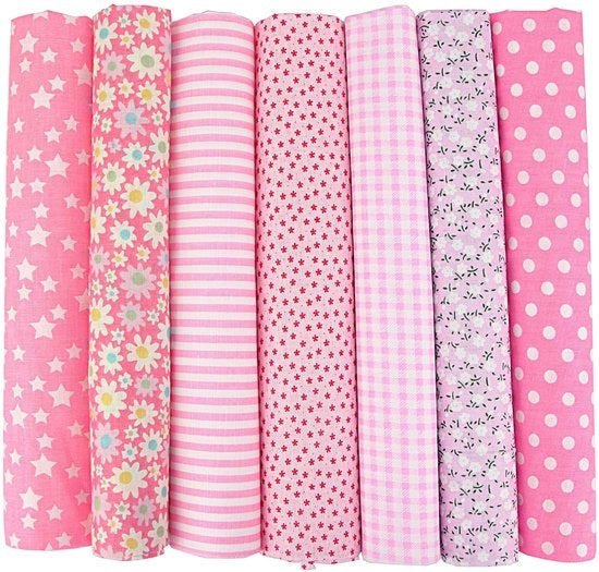 Set di 7 pezzi di tessuto patchwork in cotone per progetti creativi
