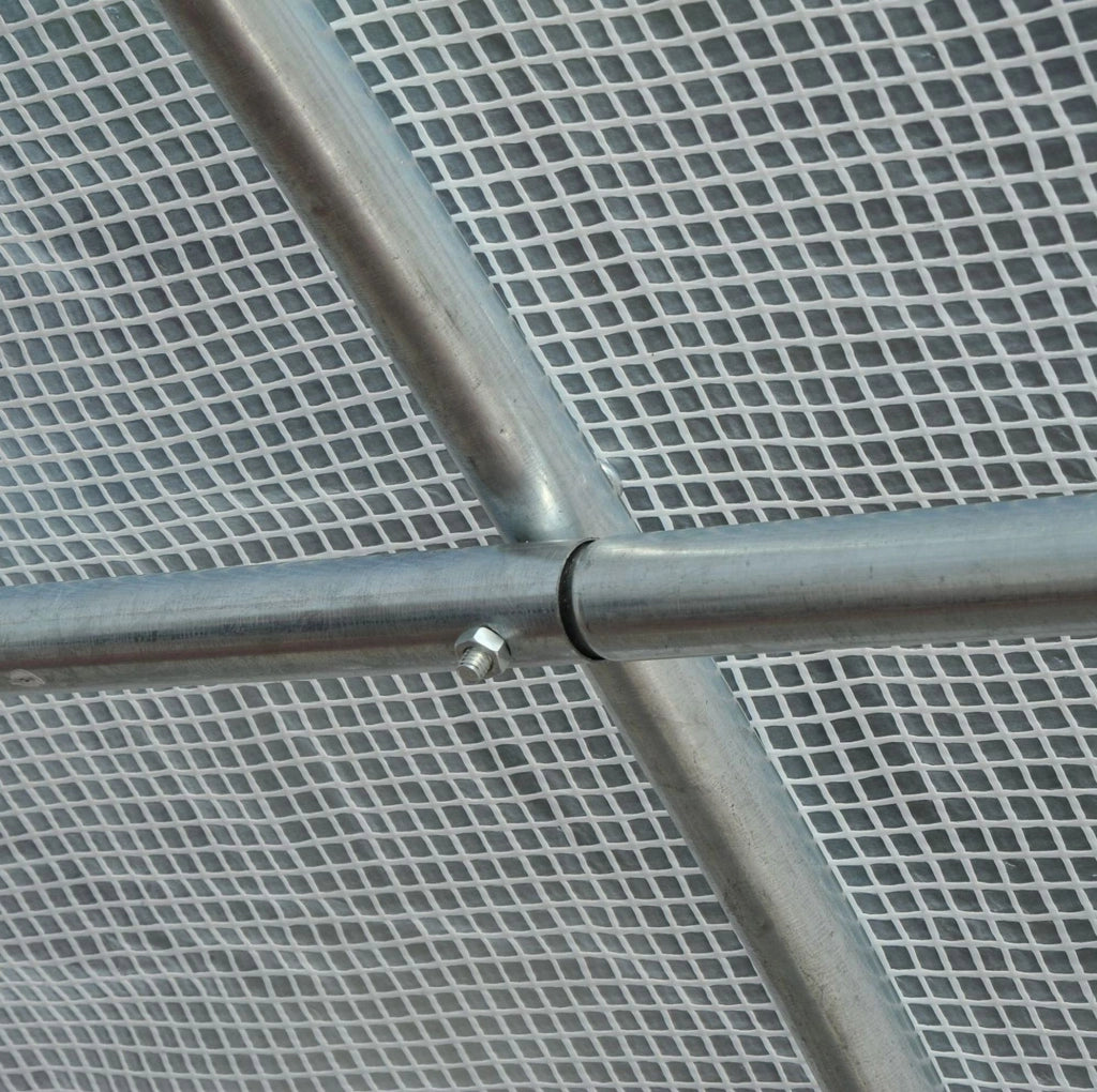 Serra da giardino ULEVR 595x300x200 cm con copertura in plastica trasparente, 8 finestre avvolgibili e porta con zip