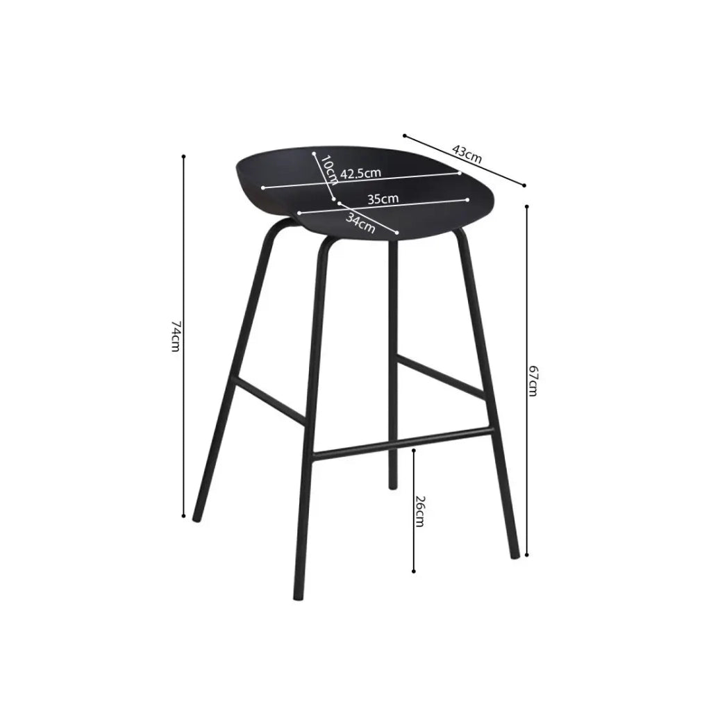 Sedia da bancone design nero. Collezione SIRA