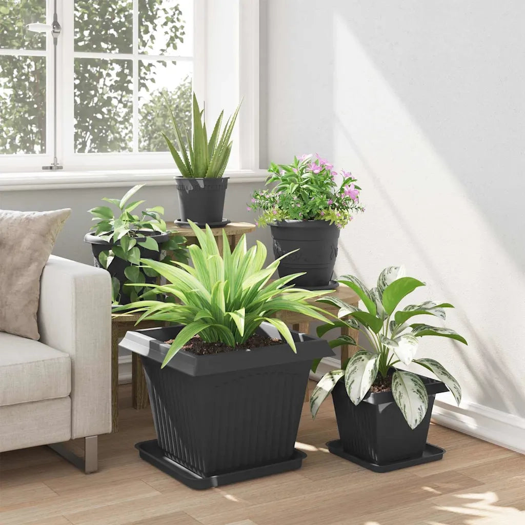 Vasi per Piante 24 pcs Nero 43 x 43 x 33,5 cm Plastica 3403317