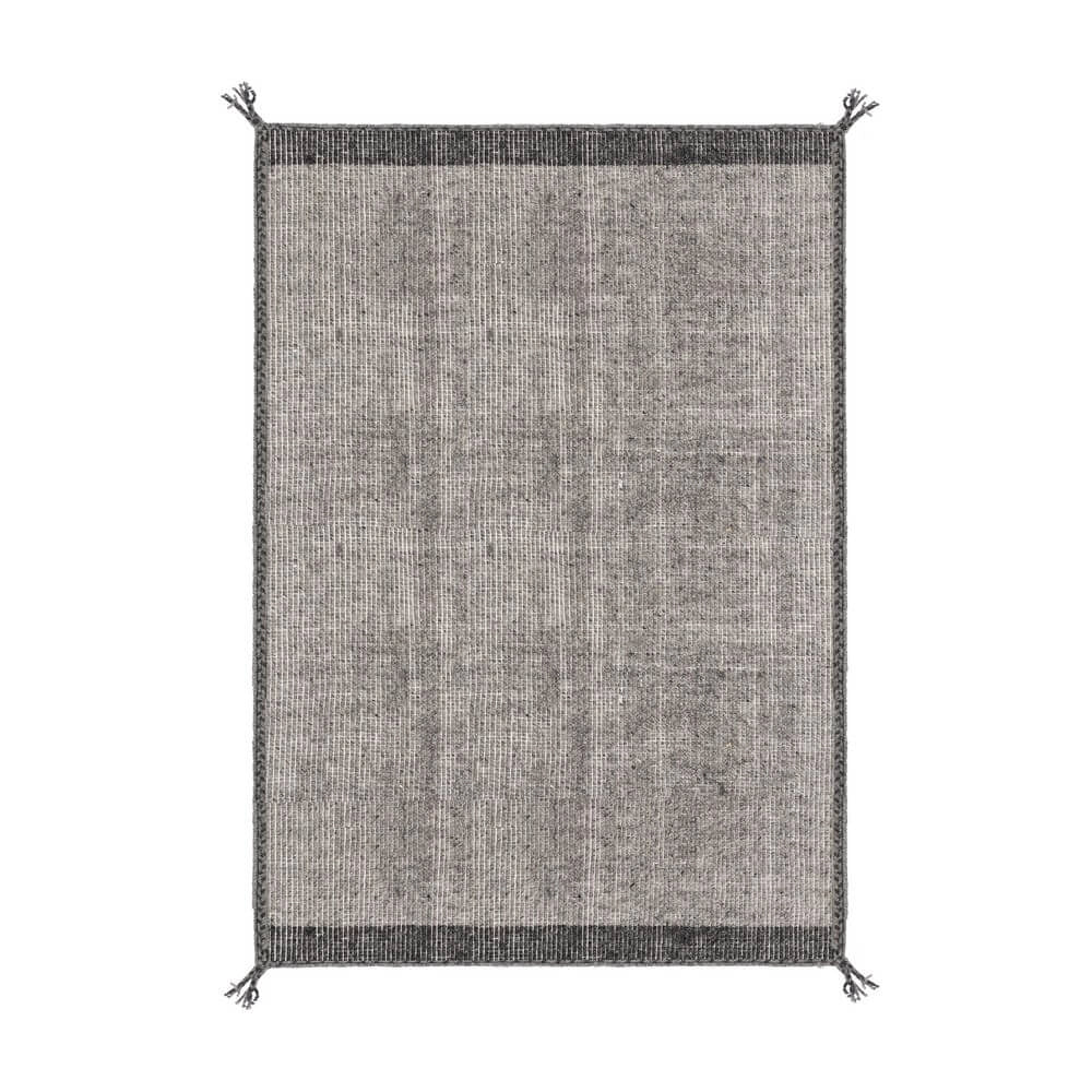 Tappeto in lana tessuto a mano con nappe stile etnico - COOPER