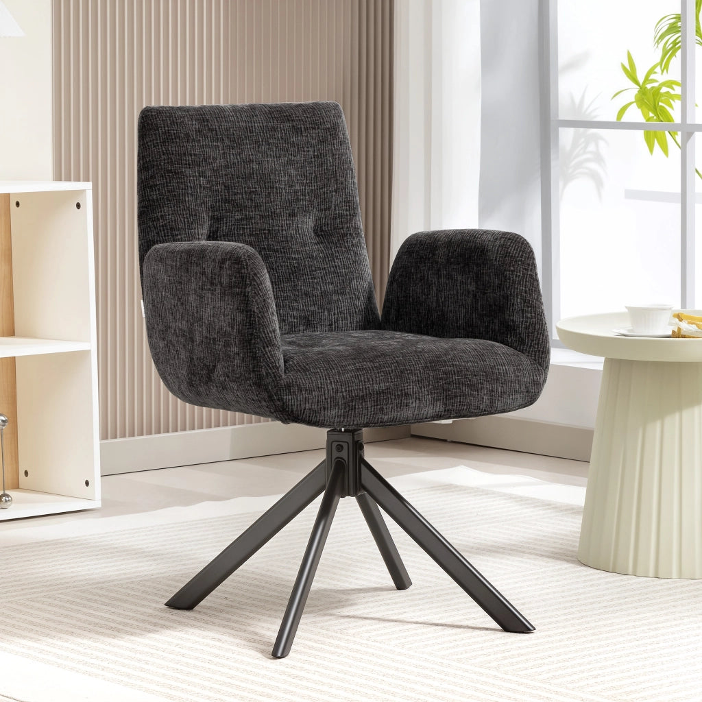 Poltrona girevole moderna imbottita ¨C Minimal ¨C nera