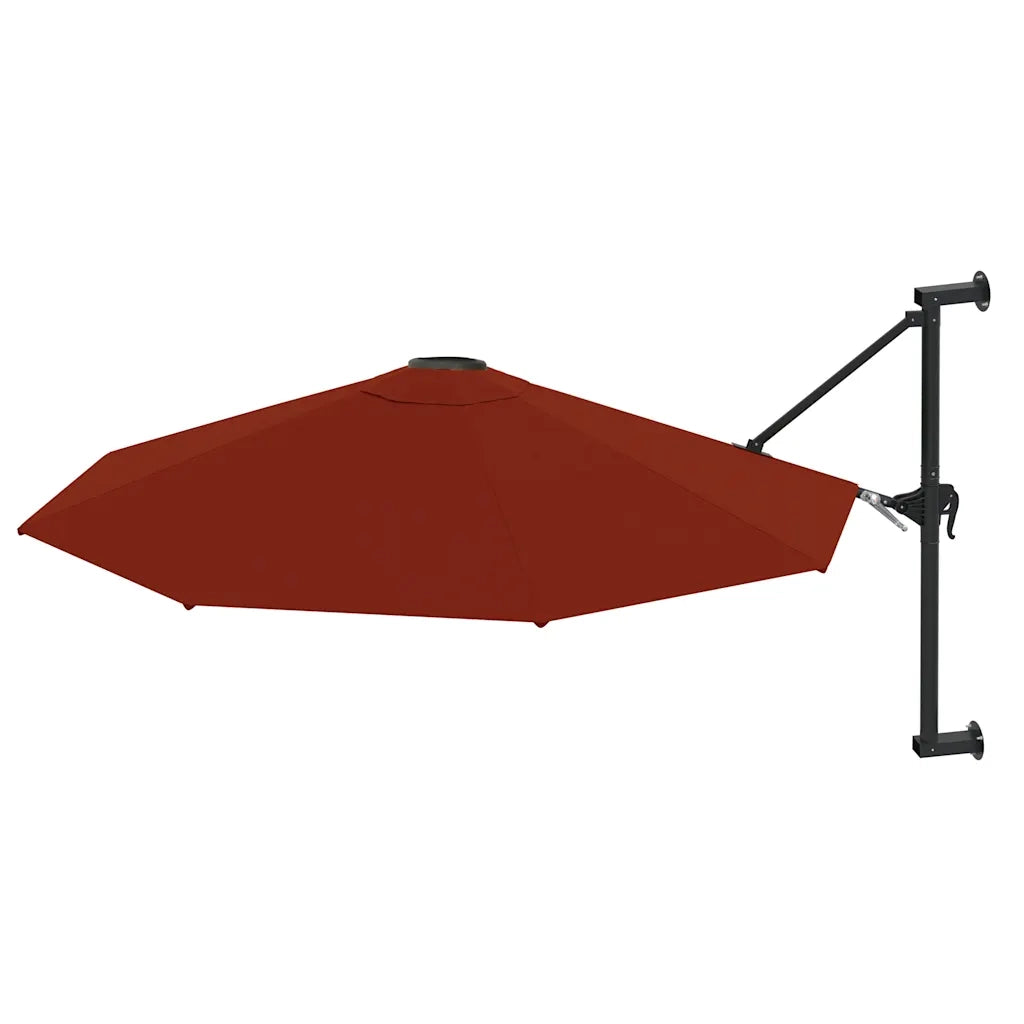 Ombrellone a Muro con Palo in Metallo 300 cm Terracotta 47299