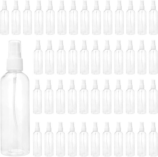 Spruzzatori 120 ml - 50 pezzi - Bocchetta trasparente - Leggero - Bottiglie vuote - Adatti per viaggi - PET-plastica