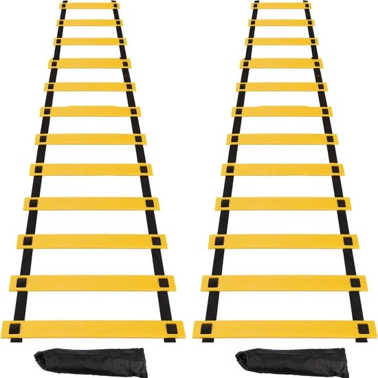 Scale 6 m 12 runghe - accessori di allenamento calcistico con borsa - scala di allenamento in PP - coordinamento di allenamento - esercizi di allenamento calcistico 

Specifiche tecniche: 
- Lunghezza: 6 m
- N° runghe: 12
- Materiale: PP (polipropilene)