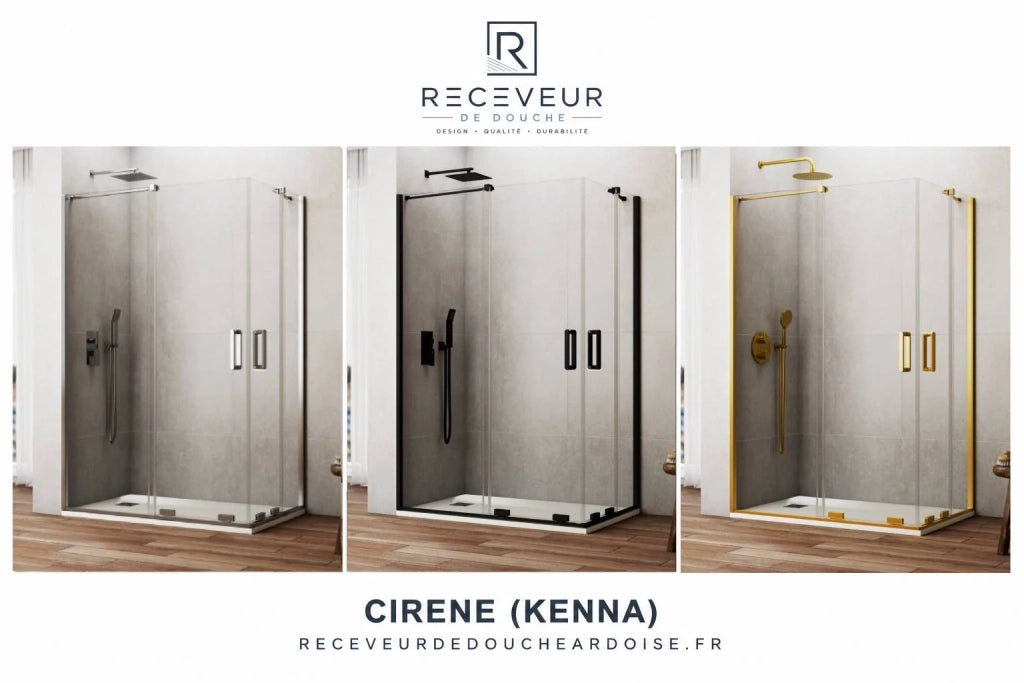 Porta doccia scorrevole 1+1 CIRENE (KENNA) Walk-in100 cm Profilo Cromo
