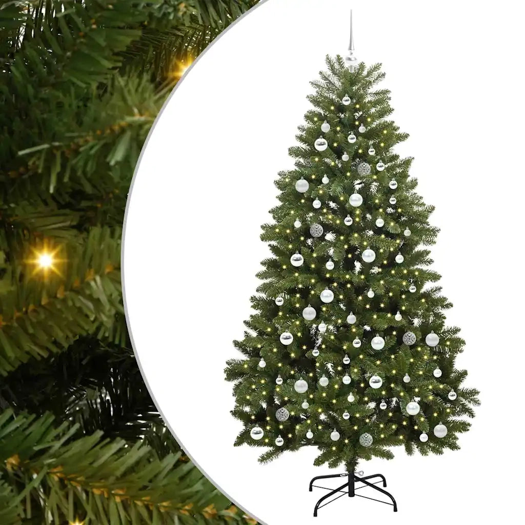 Albero di Natale artificiale 210 cm 300 LED Bianco caldo Verde 3395699