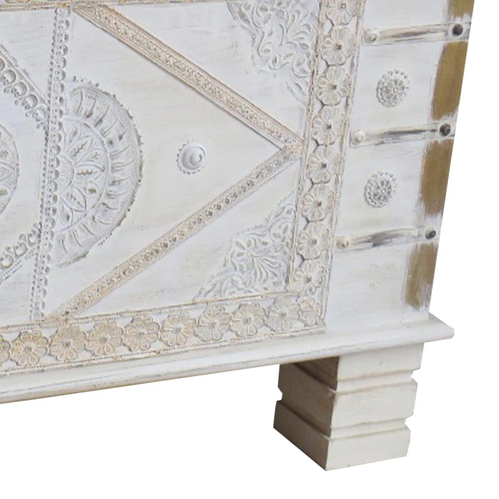 Baule in legno blu 90x40x45h cm