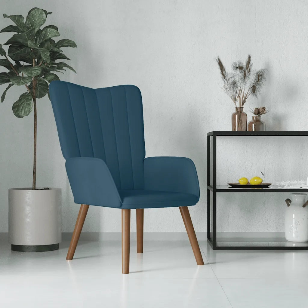 Poltrona Relax Blu in Velluto 327665